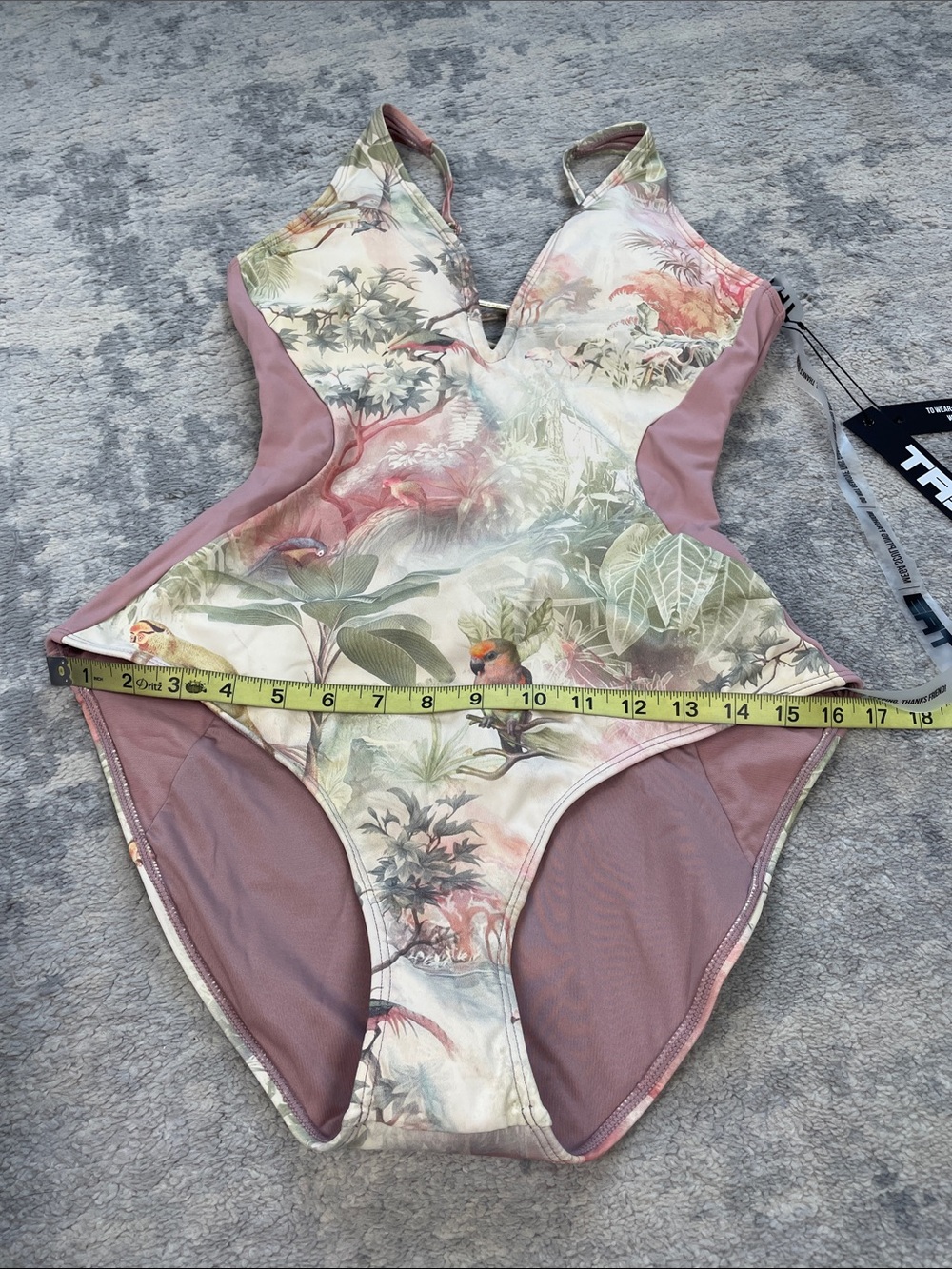 NWT TA3 Contour Cheeky Monkey One Piece Swimsuit Plungey Triangle M XLong - Picture 12 of 14